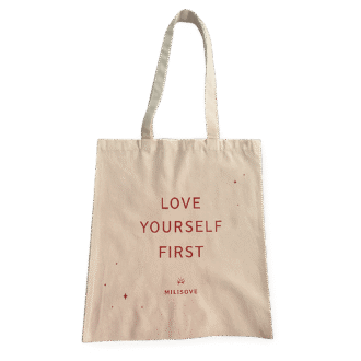 Torba bawełniana Love Yourself First – beżowa